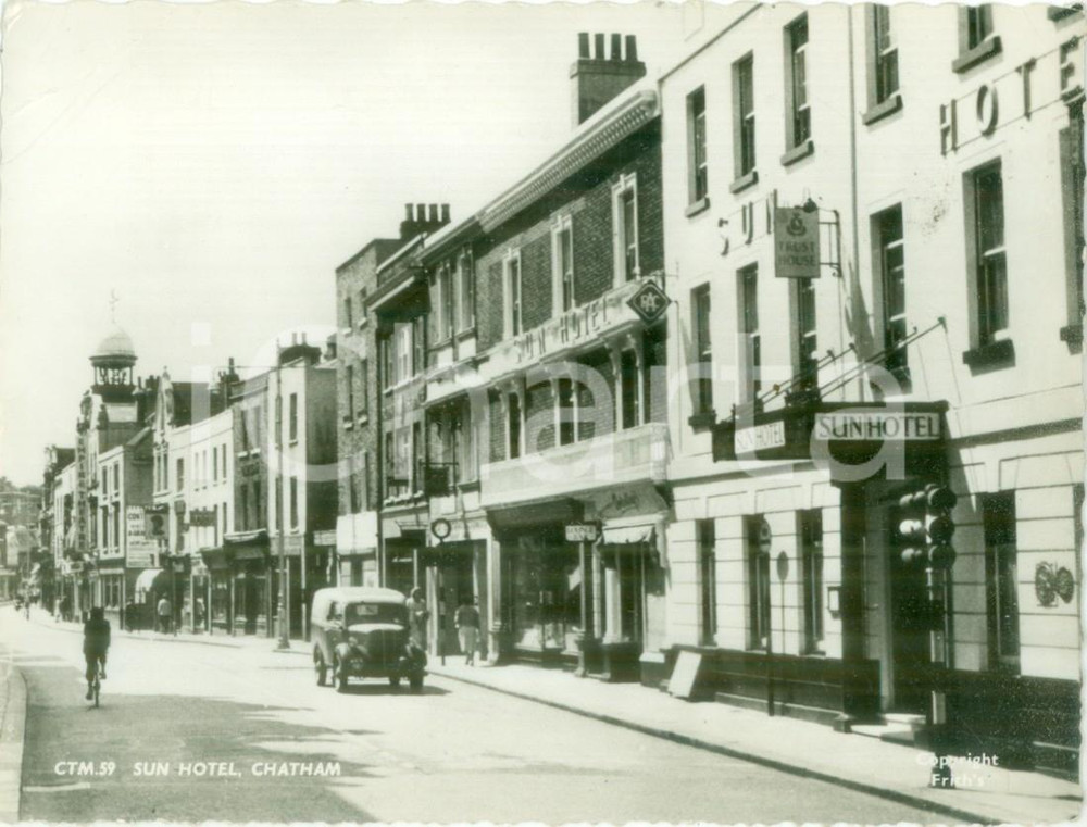 Cartolina originale da collezione 1967 CHATHAM UK Veduta del Sun Hotel Cartolina postale FG VG 1