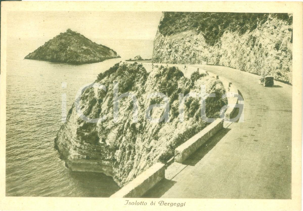 Cartolina originale da collezione 1945 ca BERGEGGI SV Panorama con l Isolotto Cartolina FG NV 1 1