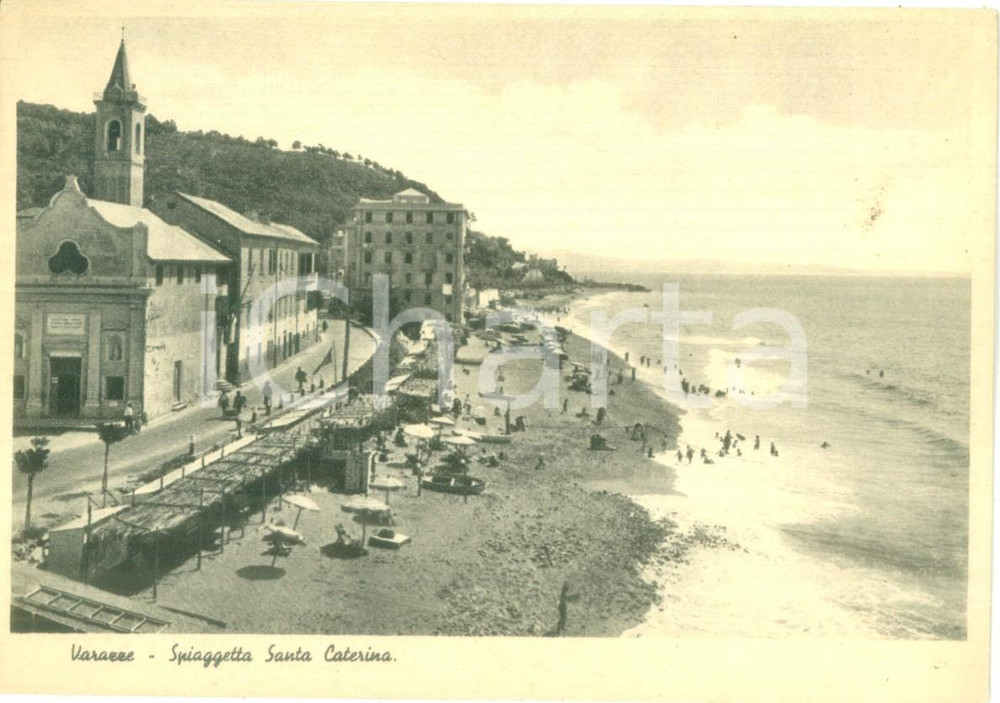 Cartolina originale da collezione 1937 VARAZZE SV Veduta della spiaggetta SANTA CATERINA Cartolina FG NV 1