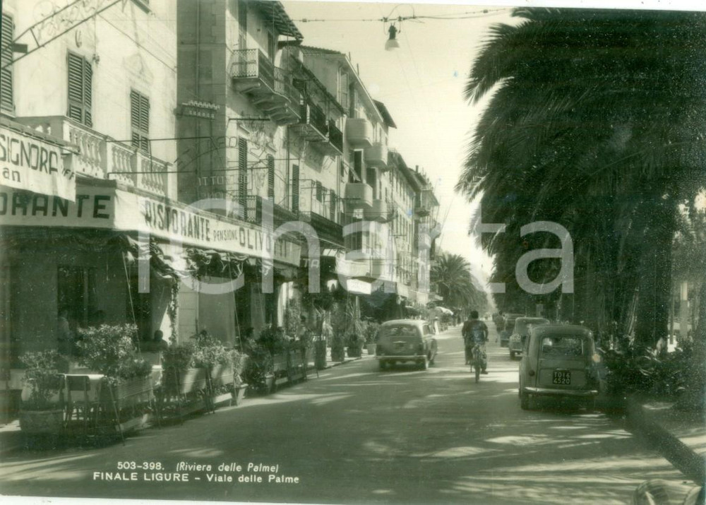 Cartolina originale da collezione 1956 FINALE LIGURE SV Ristorante pensione OLIVOTTI Cartolina FG VG 1
