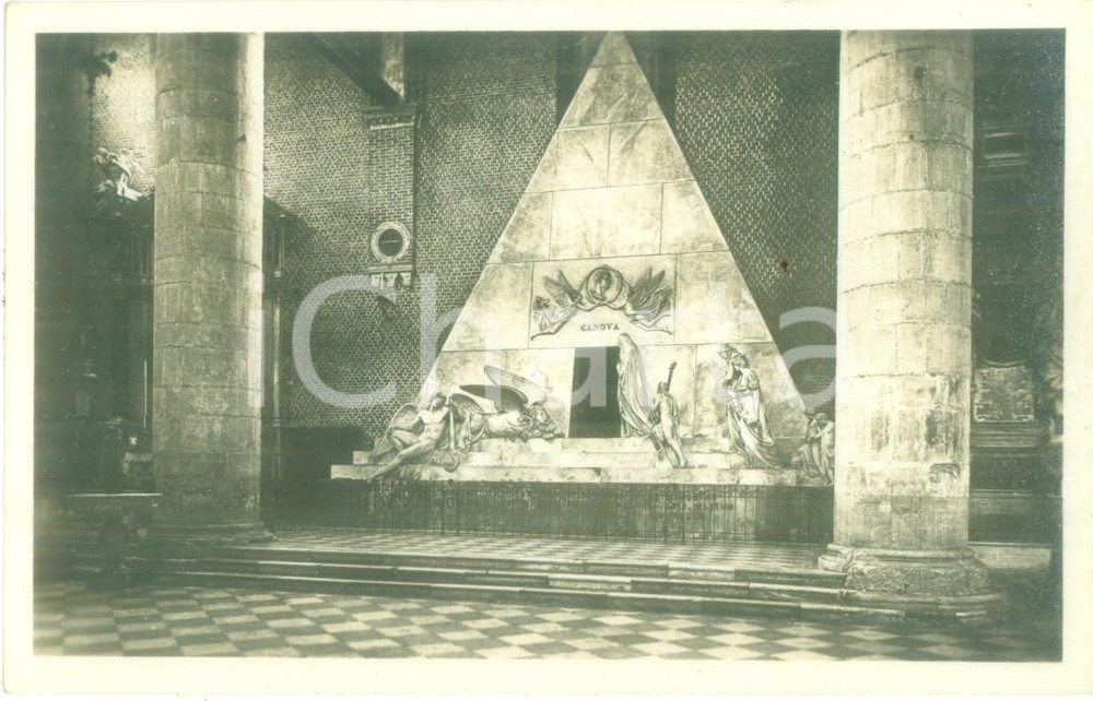 Cartolina originale da collezione 1940 ca VENEZIA Monumento a CANOVA Chiesa Santa Maria dei Frari Cartolina FP NV 1