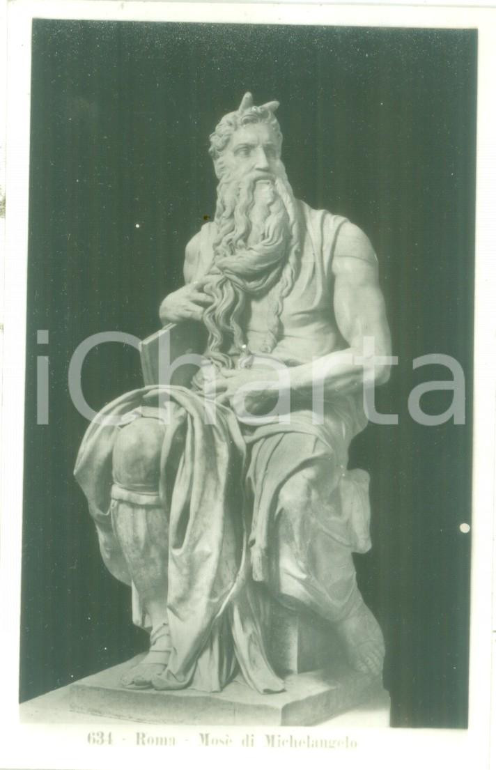 Cartolina originale da collezione 1935 ca ROMA Statua del MosÃ¨ di MICHELANGELO Cartolina FP NV 1