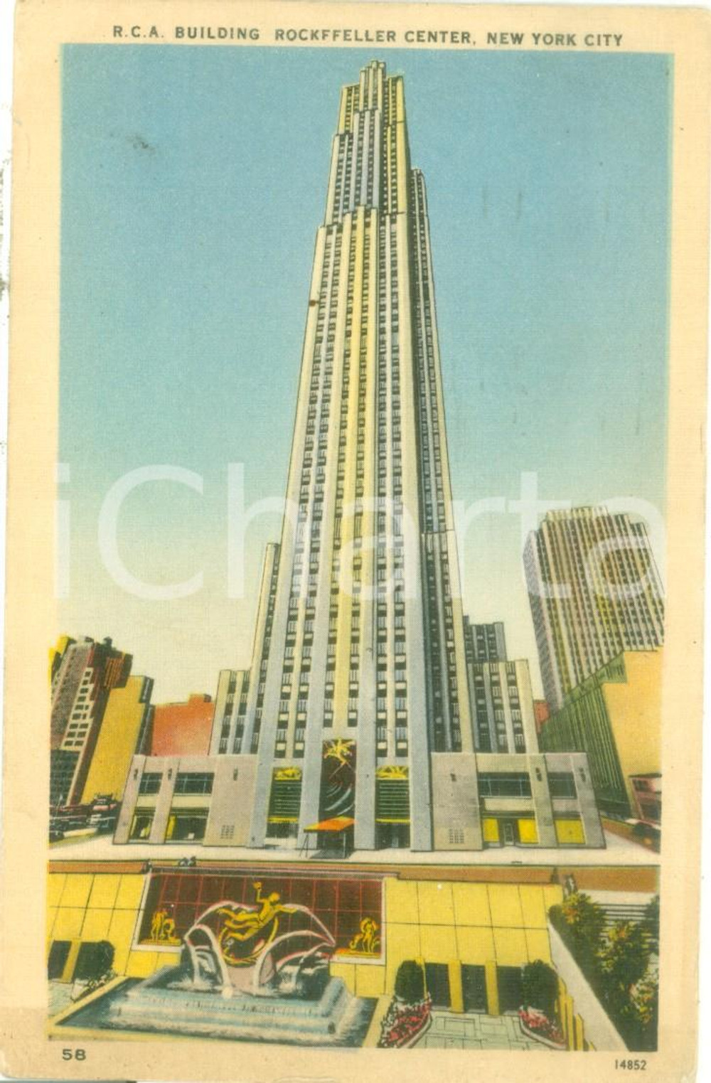 Cartolina originale da collezione 1948 NEW YORK CITY USA Il grattacielo del ROCKEFELLER CENTER Cartolina FP VG 1