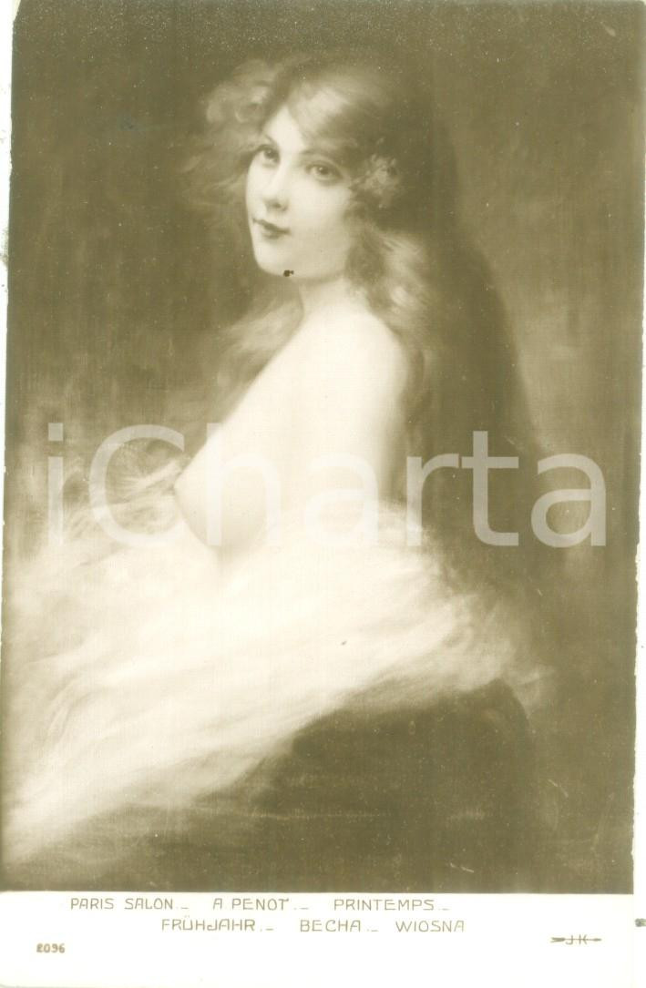 Cartolina originale da collezione 1930 ca PARIS SALON Albert Joseph PENOT Printemps Cartolina FP NV 1
