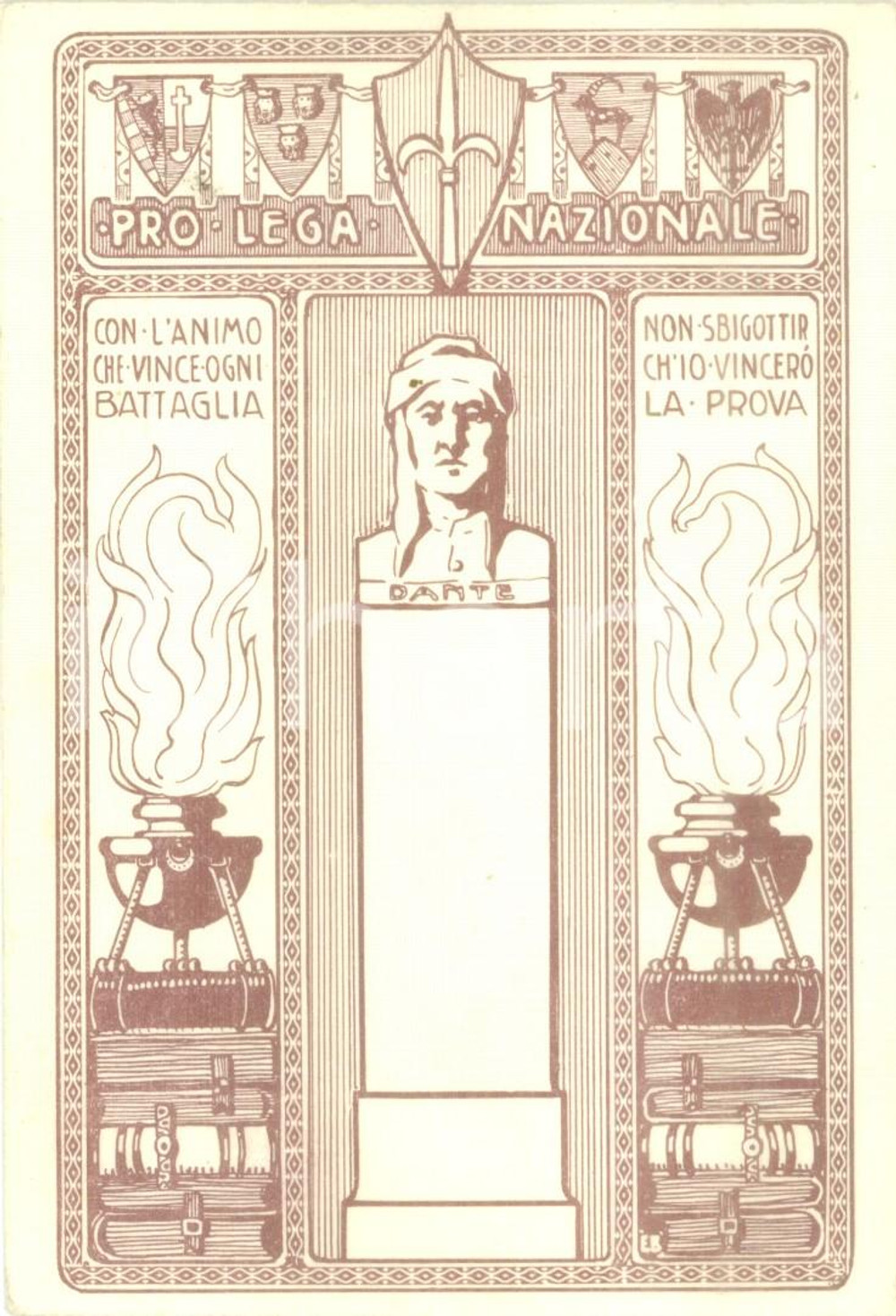 Cartolina originale da collezione 1940 ca PRO LEGA NAZIONALE Dante ALIGHIERI Cartolina illustrata FG NV 1