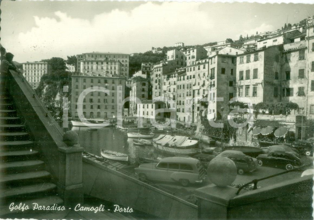 Cartolina originale da collezione 1956 CAMOGLI GE Veduta del porticciolo nel Golfo Paradiso Cartolina FG VG 1