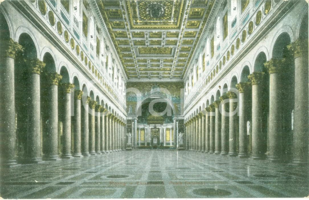 Cartolina originale da collezione 1935 ca ROMA Interno della Chiesa di SAN PAOLO Cartolina FP NV 1