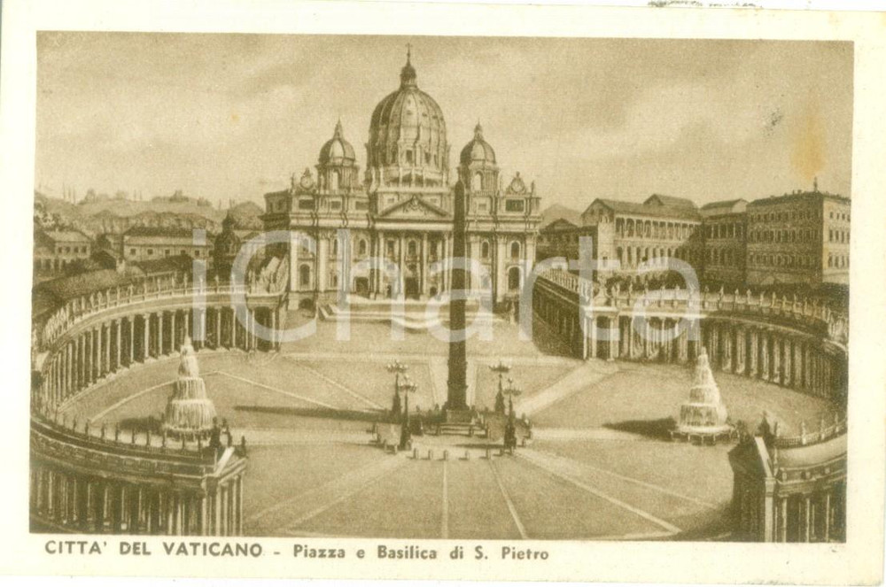 Cartolina originale da collezione 1935 ca CITTA  DEL VATICANO Piazza e Basilica di San Pietro Cartolina FP NV 1