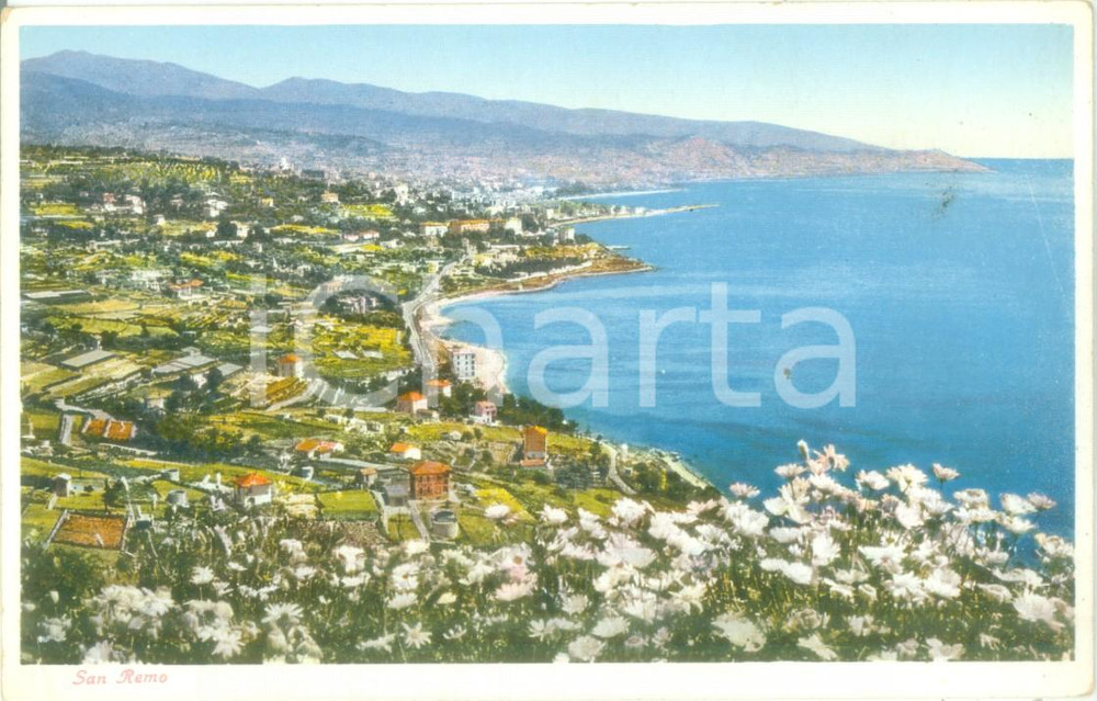 Cartolina originale da collezione 1940 ca SANREMO IM Panorama aereo del golfo Cartolina FP NV 1