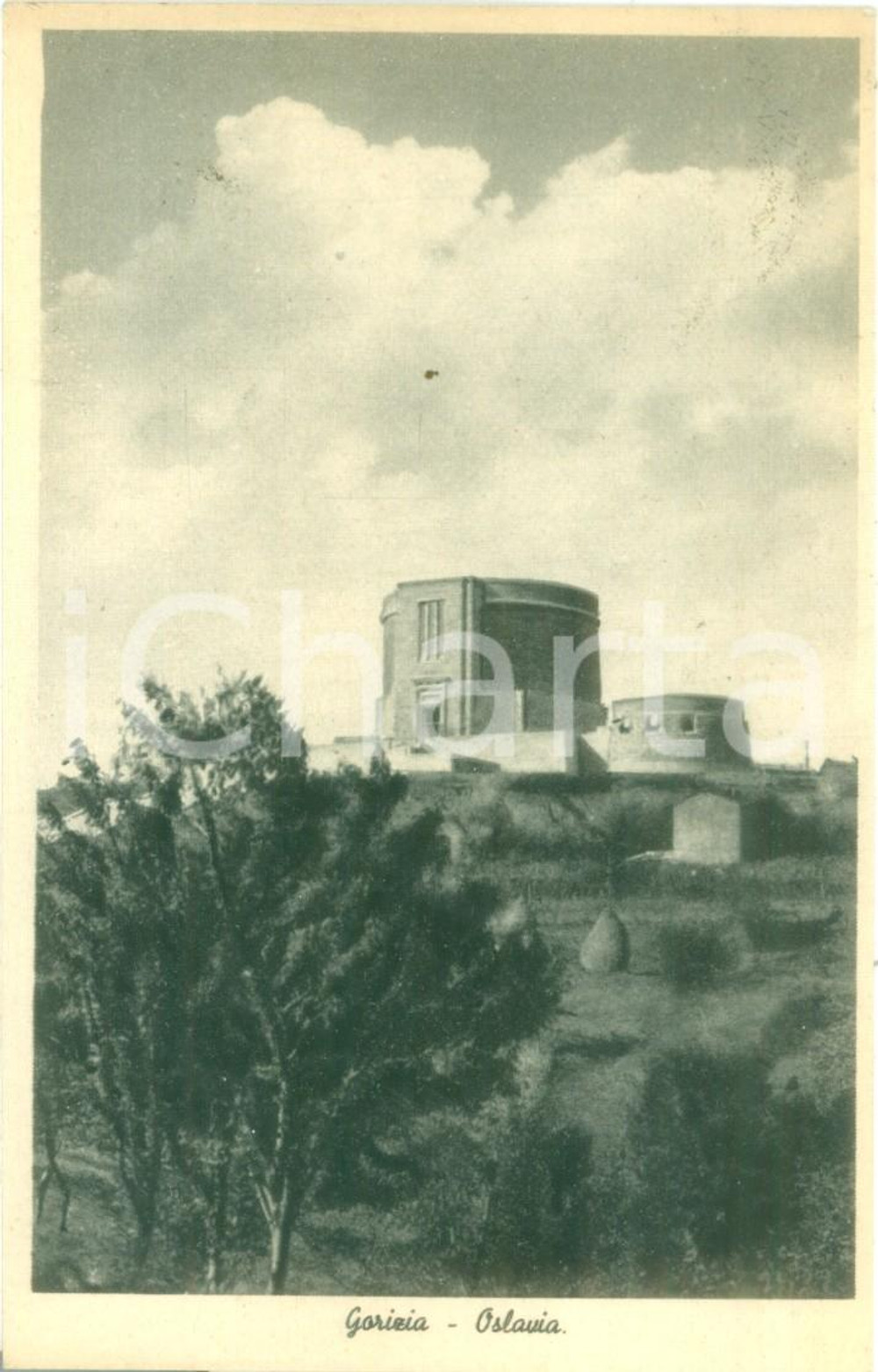 Cartolina originale da collezione 1943 GORIZIA Veduta del Sacrario militare di OSLAVIA Cartolina FP VG 1