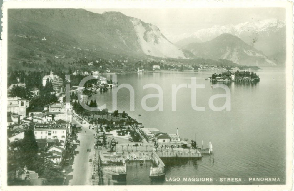 Cartolina originale da collezione 1952 STRESA VB Panorama con il Lago Maggiore Cartolina FP VG 1