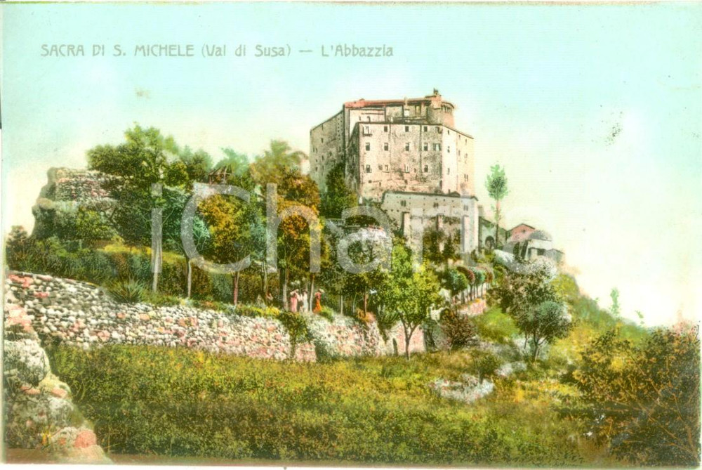 Cartolina originale da collezione 1935 ca SANT AMBROGIO DI TORINO Sacra di San Michele Cartolina FP NV 1