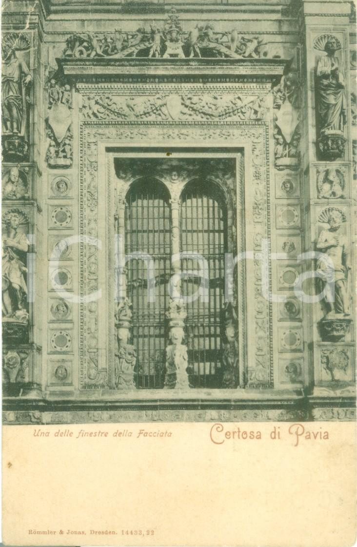 Cartolina originale da collezione 1915 ca CERTOSA DI PAVIA Una finestra della facciata Liquori GRA CAR Cartolina 1