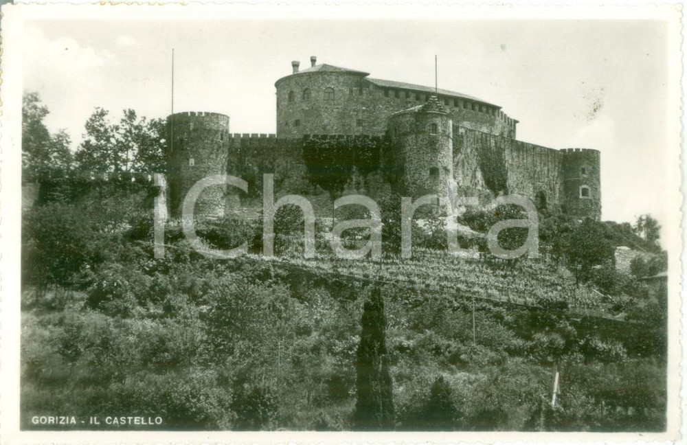 Cartolina originale da collezione 1941 GORIZIA Veduta del Castello con alberi Cartolina FP VG 1