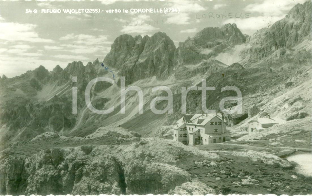 Cartolina originale da collezione 1950 VIGO DI FASSA TN Rifugio VAJOLET verso le CORONELLE Cartolina FP NV 1