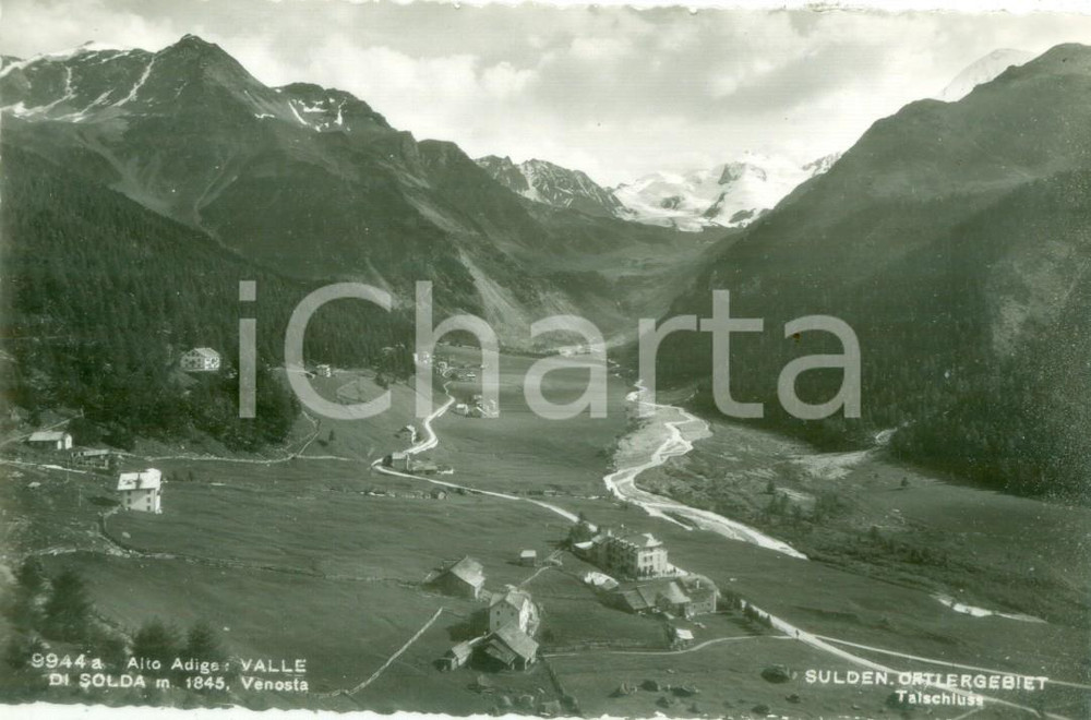 Cartolina originale da collezione 1950 ca STELVIO BZ Panorama di VENOSTA in Valle di SOLDA Cartolina FP NV 1