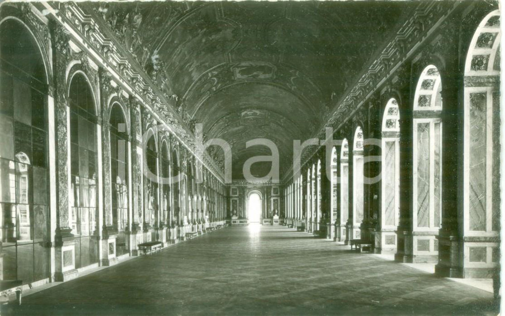 Cartolina originale da collezione 1955 ca CHATEAU DE VERSAILLES Galerie des glaces Bronchocilline Cartolina FP VG 1