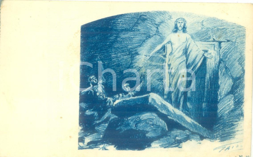 Cartolina originale da collezione 1937 TORINO Particolare del Diorama Sacro La Resurrezione Cartolina FP VG 1