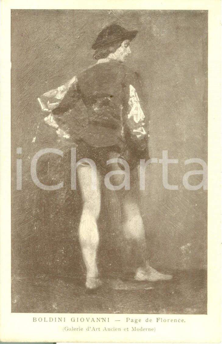 Cartolina originale da collezione 1935 ca MILANO Galleria d Arte BOLLARDI & C. Giovanni BOLDINI Paggio Cartolina 1