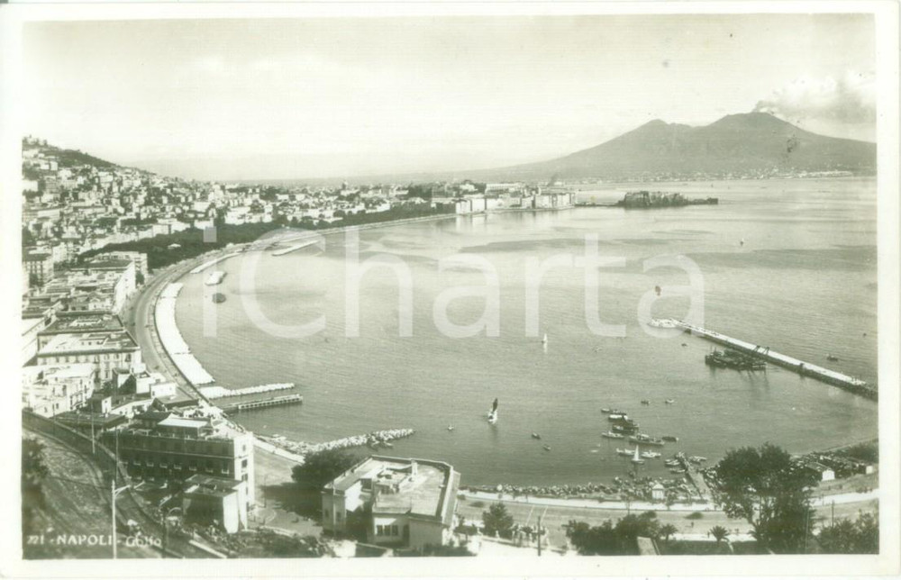 Cartolina originale da collezione 1940 ca NAPOLI Veduta panoramica del golfo Cartolina postale FP NV 1