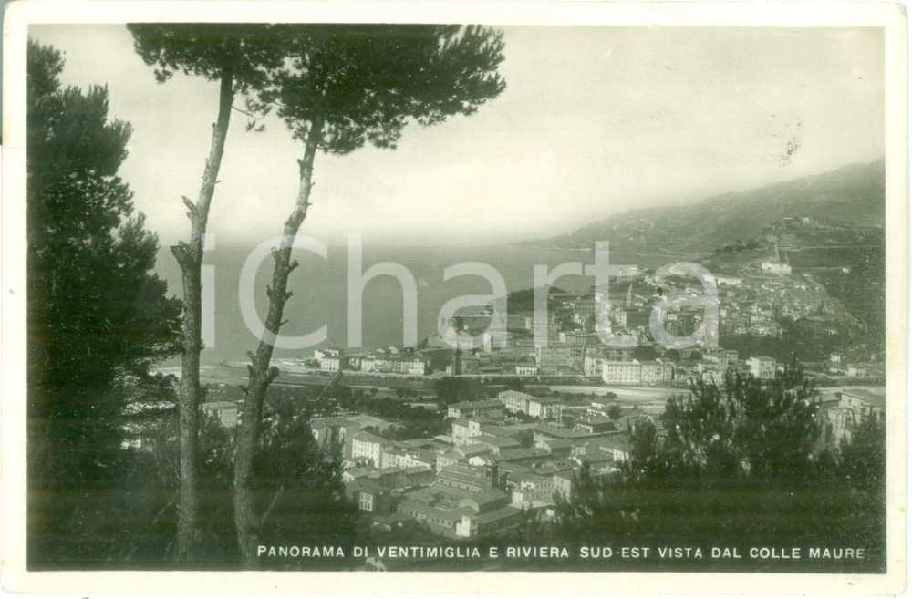 Cartolina originale da collezione 1949 VENTIMIGLIA IM Panorama della riviera dal Colle MAURE Cartolina FP VG 1