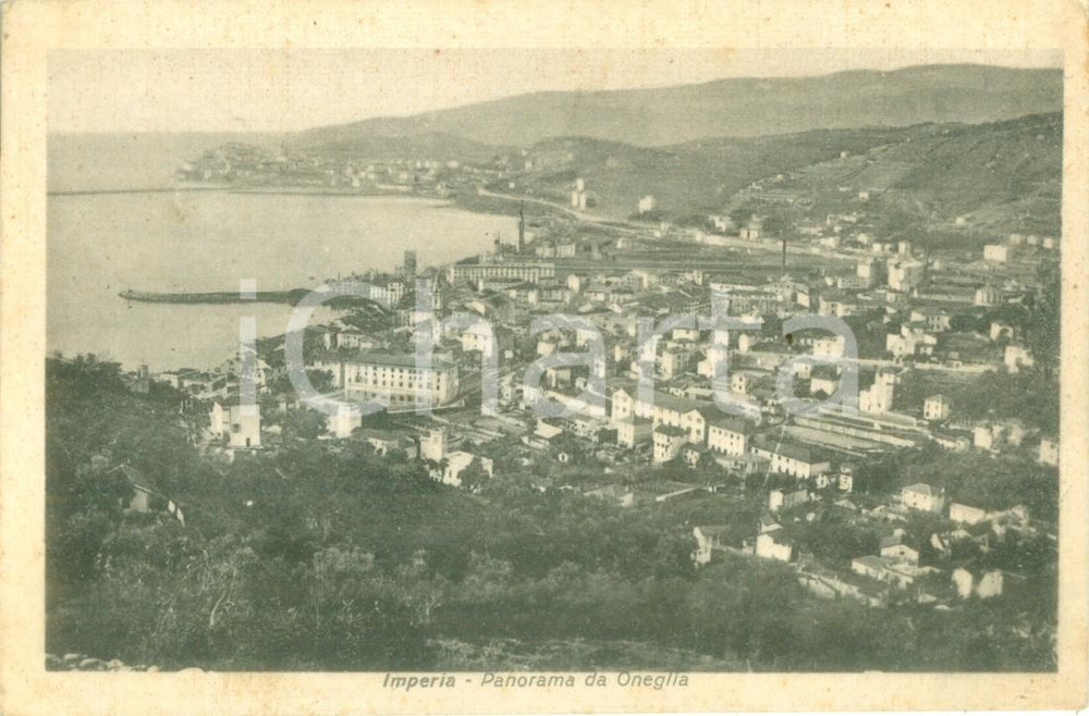 Cartolina originale da collezione 1940 IMPERIA Veduta panoramica da ONEGLIA Cartolina postale FP VG 1