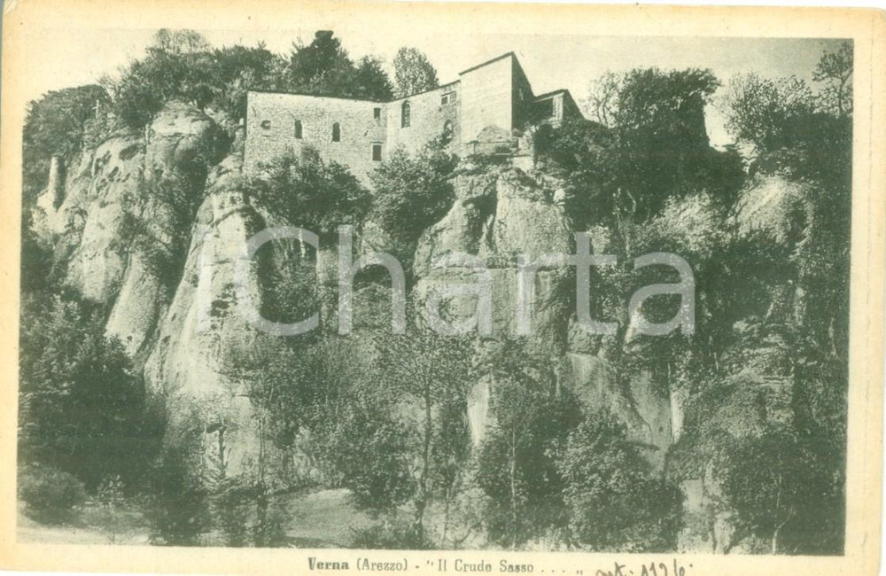 Cartolina originale da collezione 1948 CHIUSI DELLA VERNA AR Veduta del Santuario Cartolina postale FP VG 1