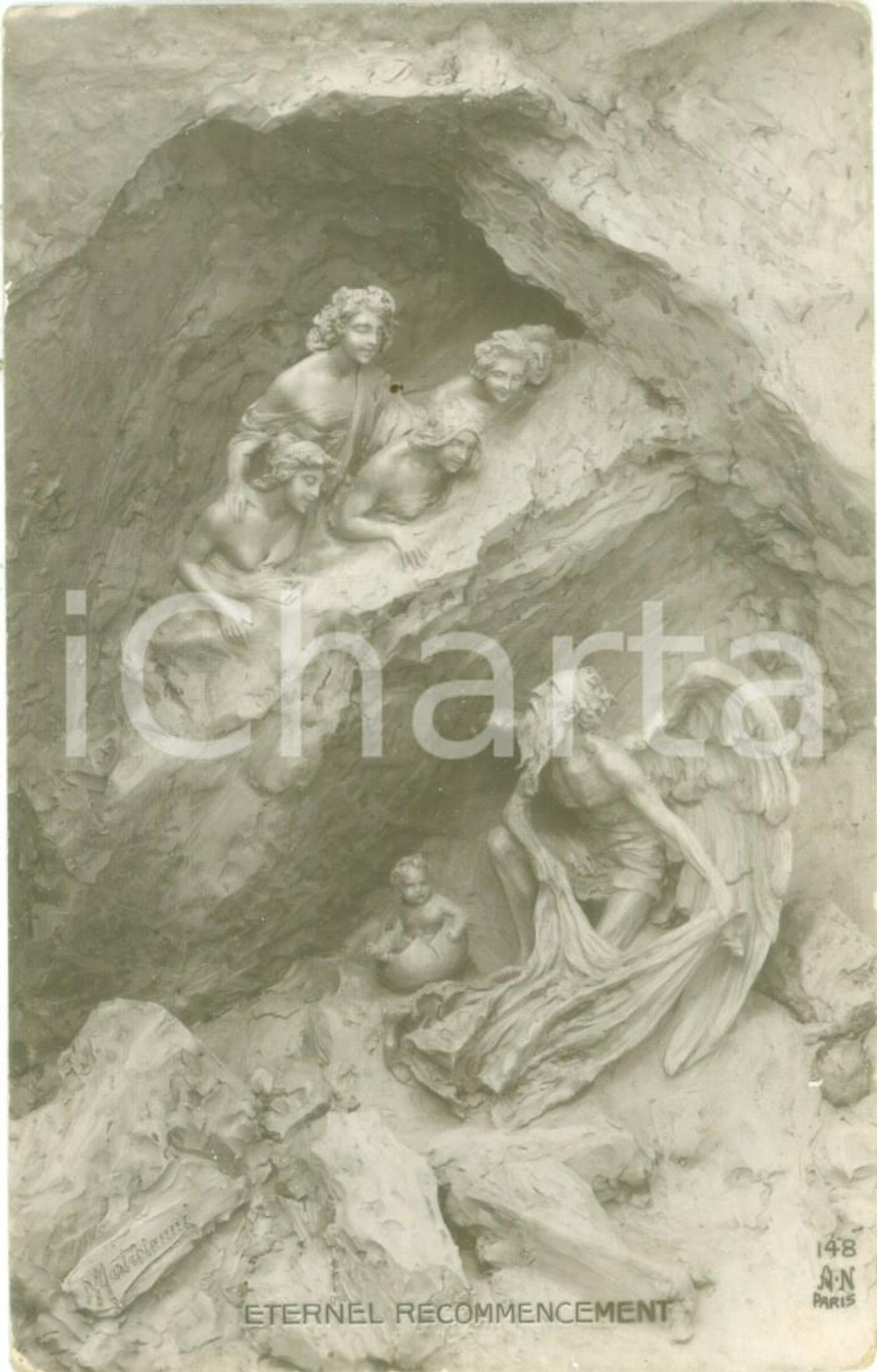 1911 PARIS L'éternel recommencement *Cartolina postale FP NV