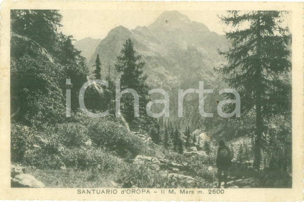 Cartolina originale da collezione 1926 BIELLA Escursionista al Santuario d OROPA Cartolina FP VG 1