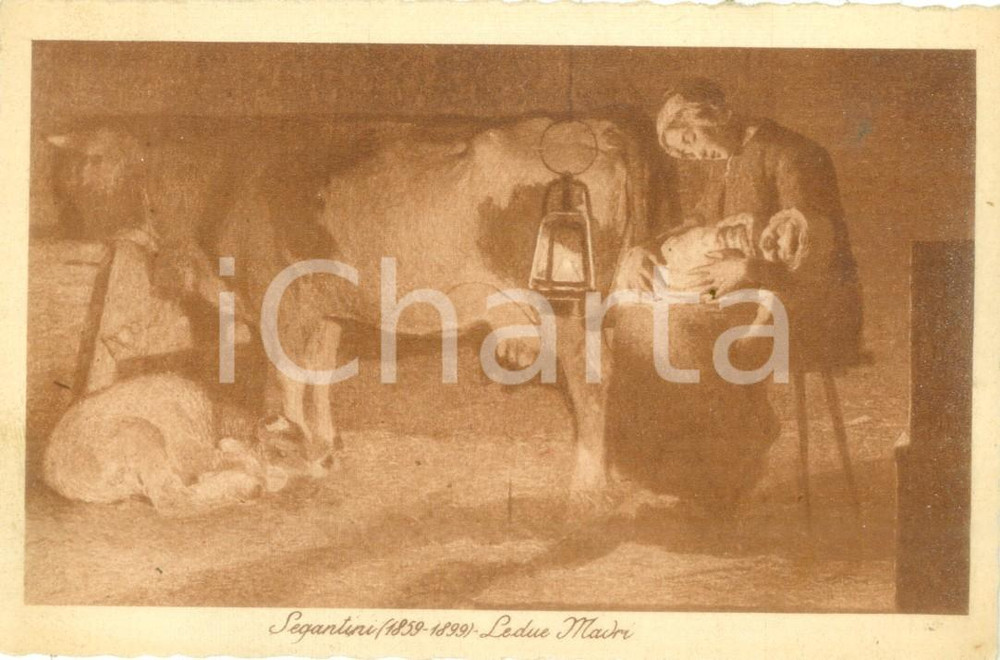 Cartolina originale da collezione 1935 ca ARTE Giovanni SEGANTINI Le due madri Cartolina FP NV 1