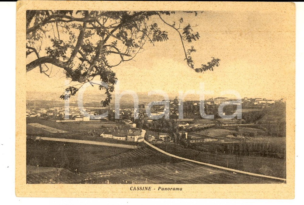Cartolina originale da collezione 1951 CASSINE AL Panorama del paese Cartolina postale FG VG 1