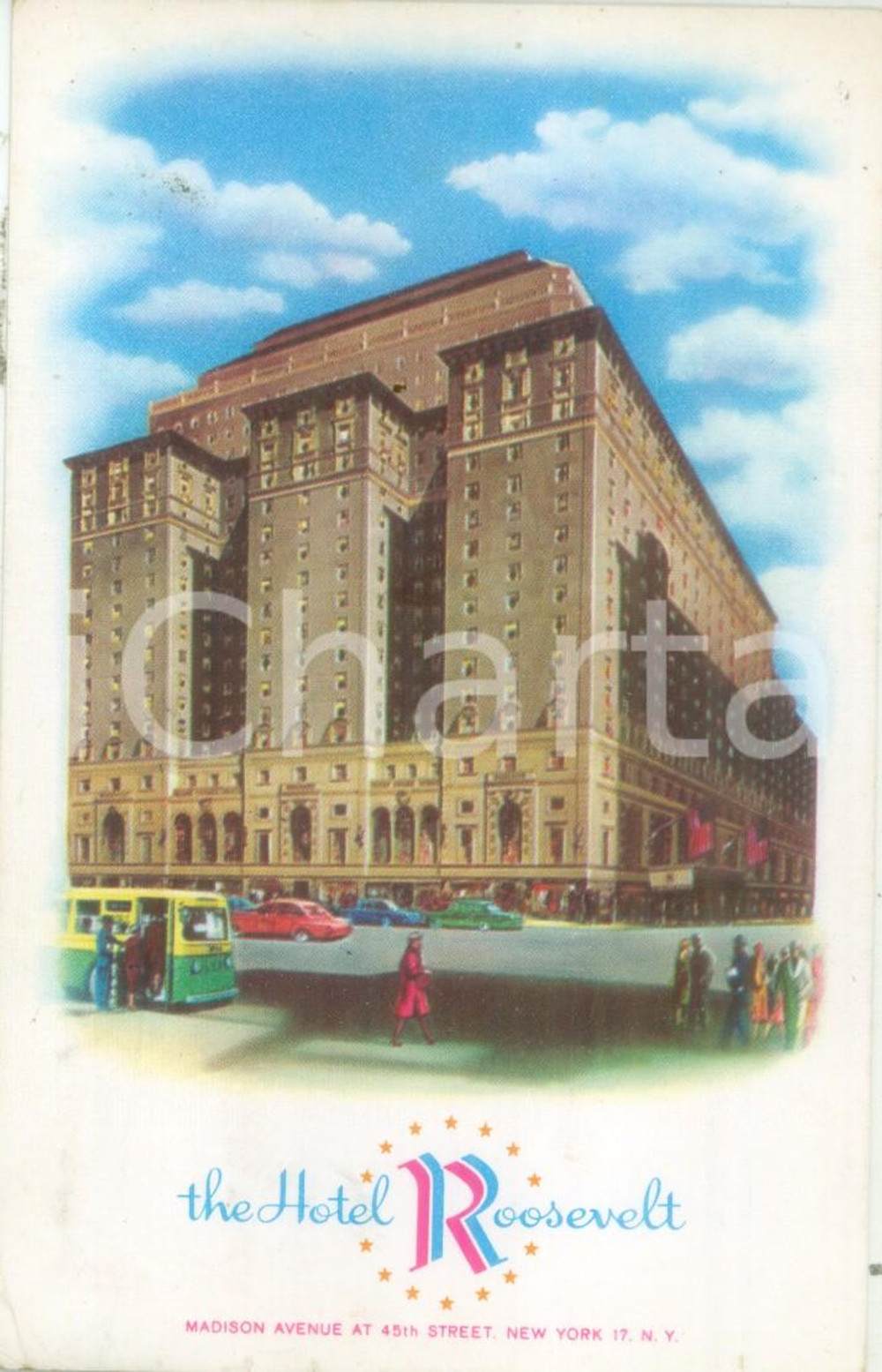 1960 NEW YORK CITY (USA) Veduta dell'Hotel ROOSEVELT *Cartolina FP VG
