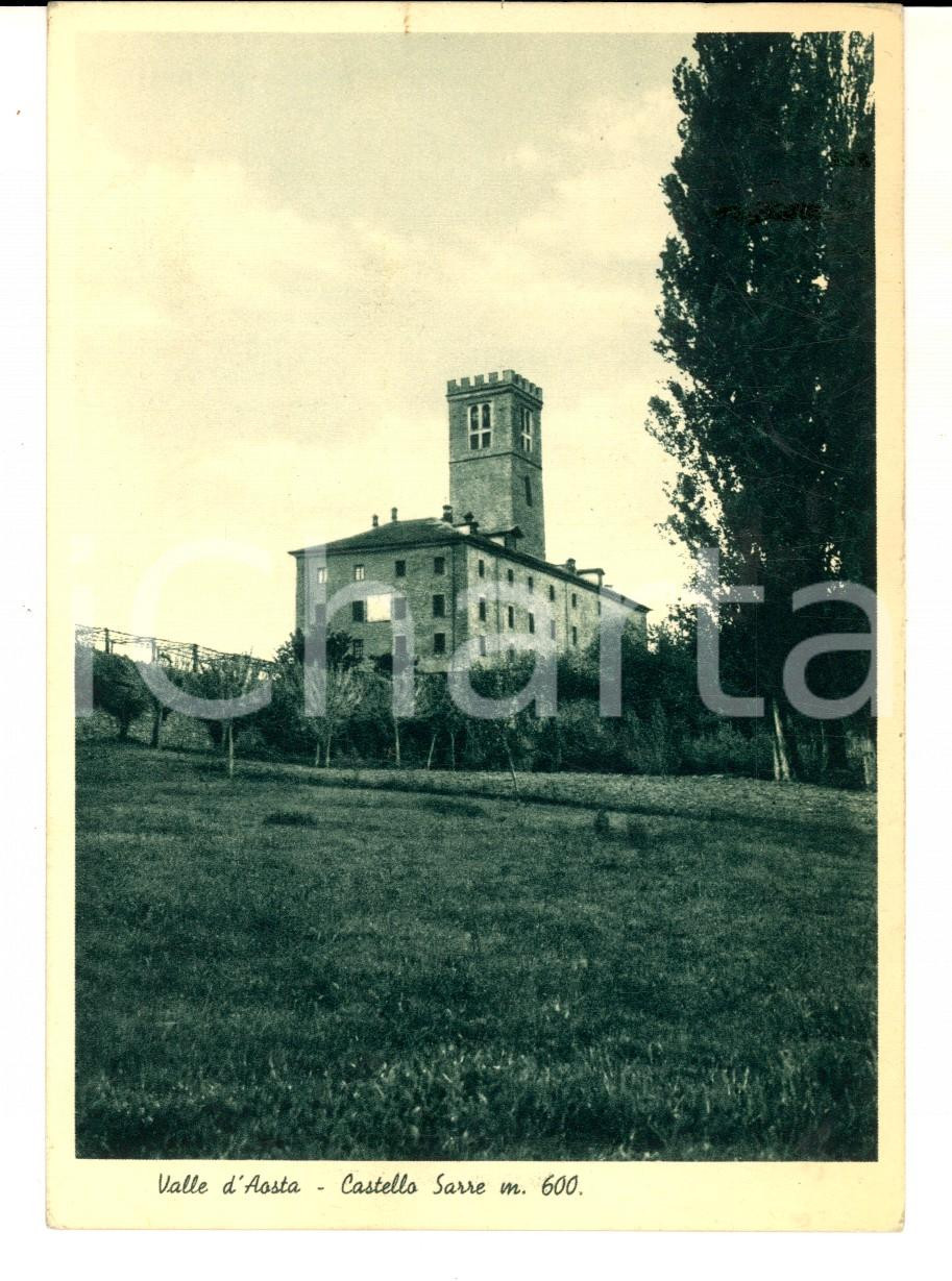 Cartolina originale da collezione 1938 SARRE AO Veduta del Castello Reale Cartolina postale VINTAGE FG VG 1