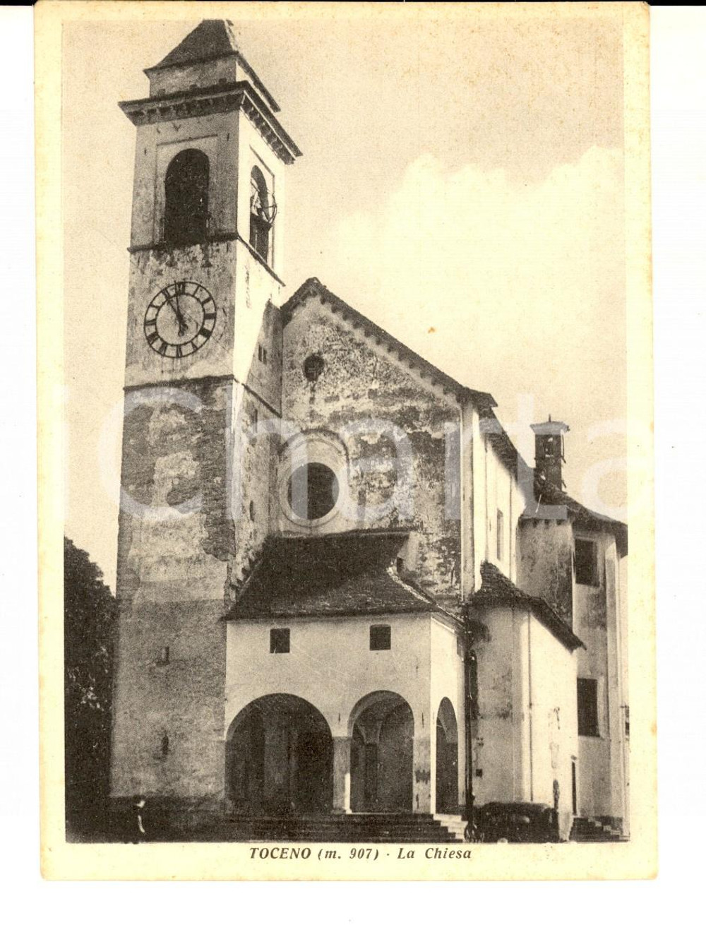 Cartolina originale da collezione 1940 ca TOCENO VB Veduta della chiesa Cartolina postale FG NV 1