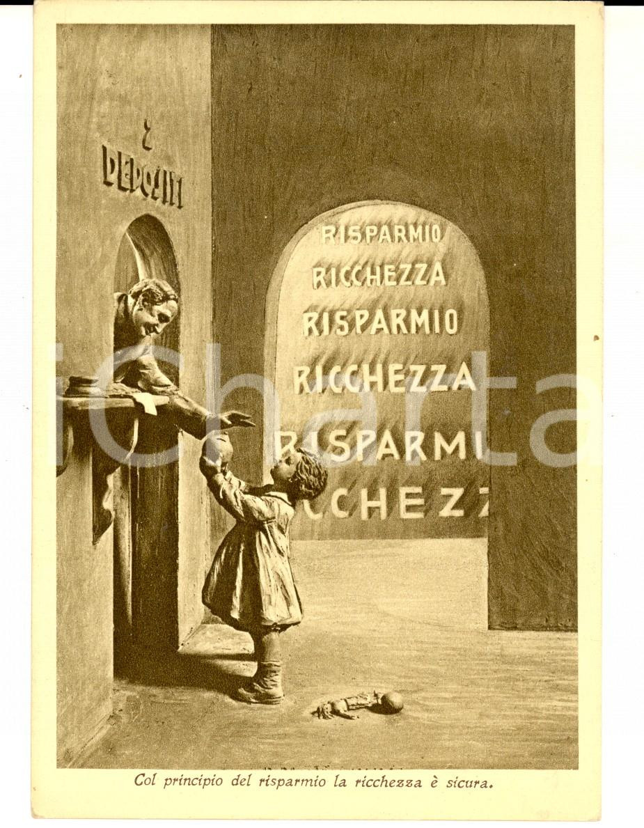 Cartolina originale da collezione 1933 MILANO Associazione PROPAGANDA RISPARMIO  Ricchezza sicura Cartolina 1