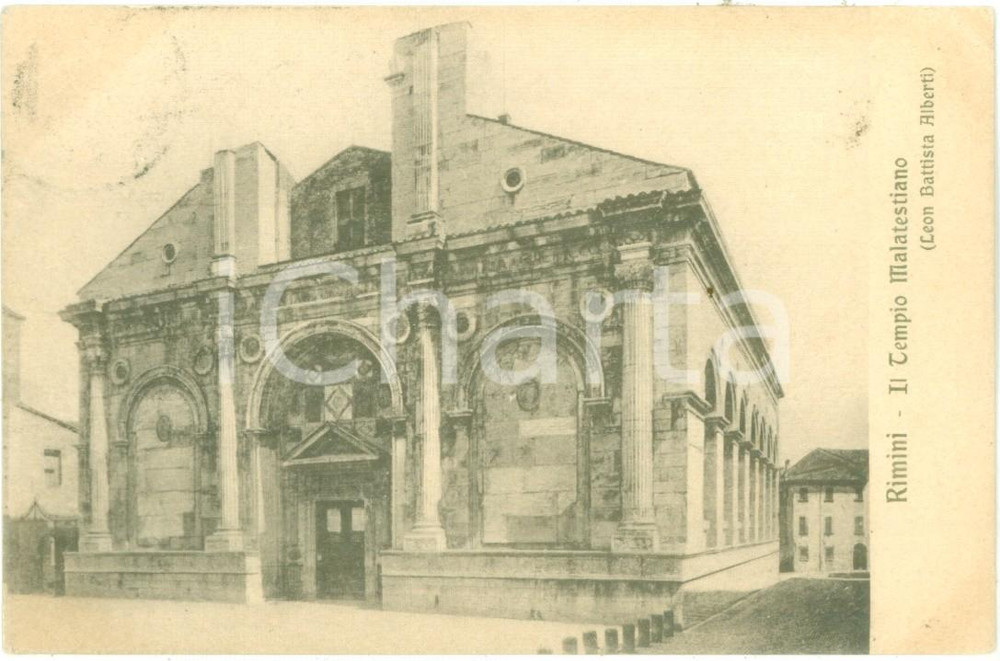 Cartolina originale da collezione 1917 RIMINI La facciata del Tempio Malatestiano Cartolina FP VG 1