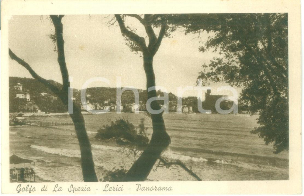 Cartolina originale da collezione 1937 LERICI SP Panorama del golfo di LA SPEZIA Cartolina FP VG 1