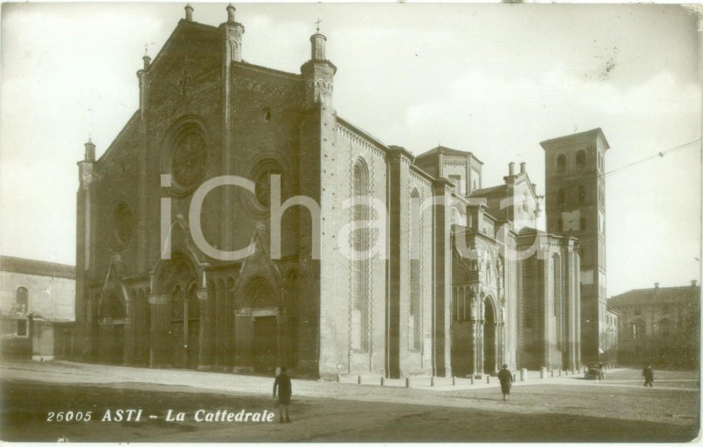 Cartolina originale da collezione 1934 ASTI Veduta della Cattedrale Cartolina ANIMATA FP VG 1