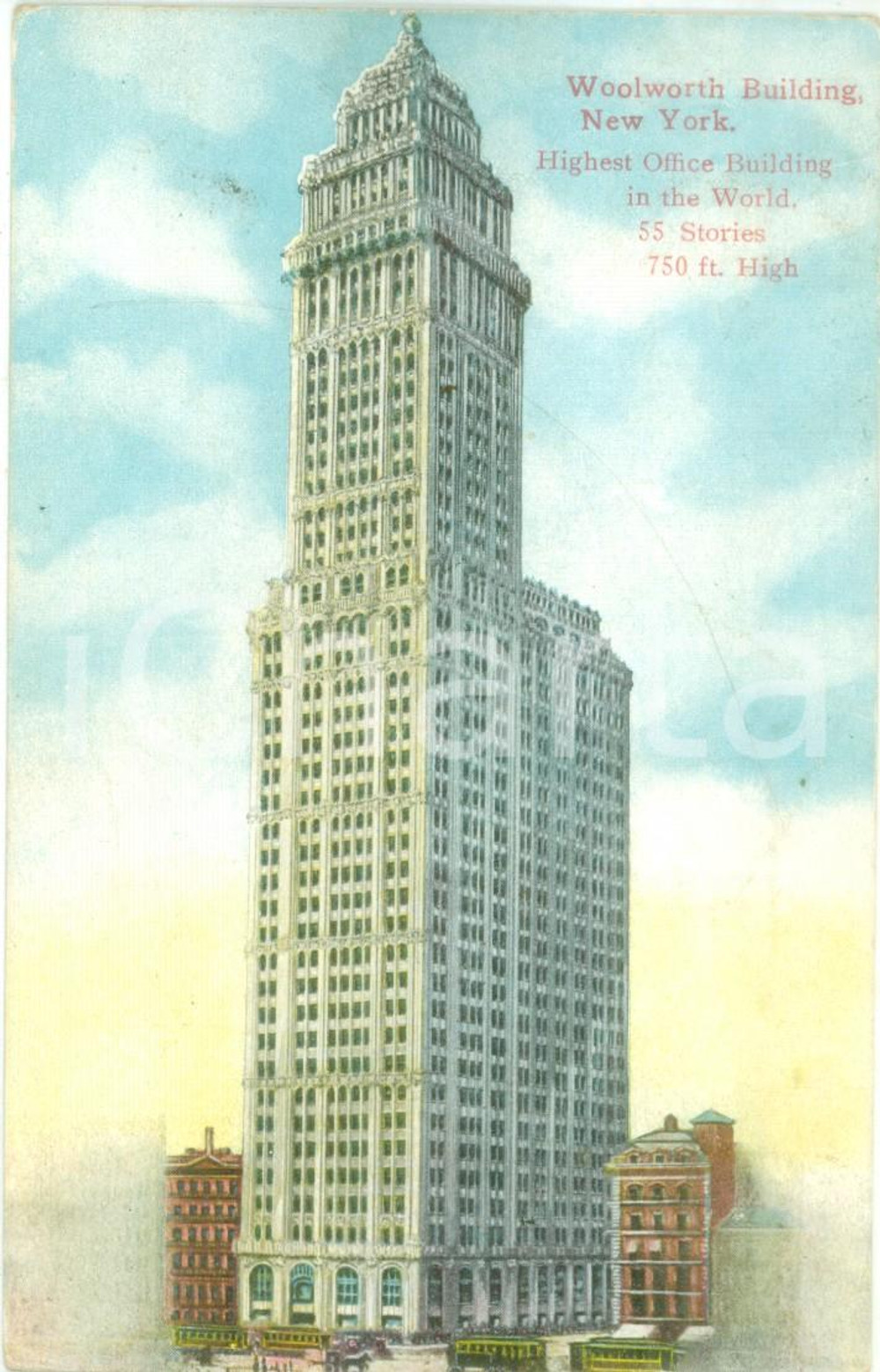 Cartolina originale da collezione 1912 NEW YORK CITY USA Veduta del Woolworth Building Cartolina FP VG 1