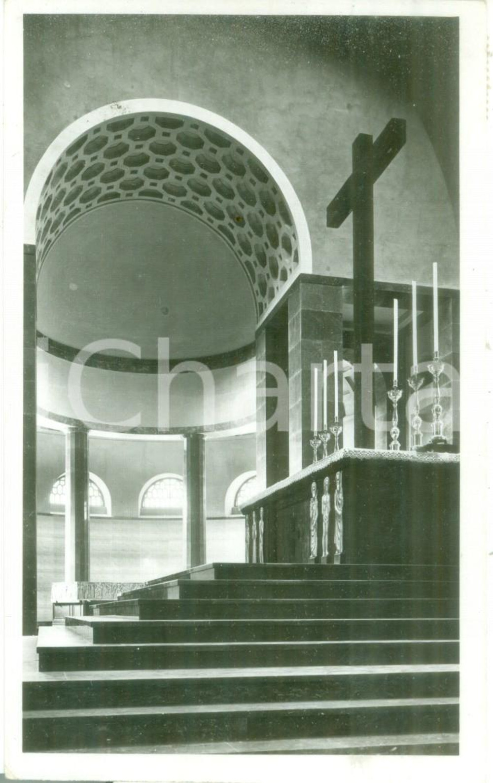 Cartolina originale da collezione 1939 UDINE Interno del Tempio Ossario Cartolina postale FP VG 1