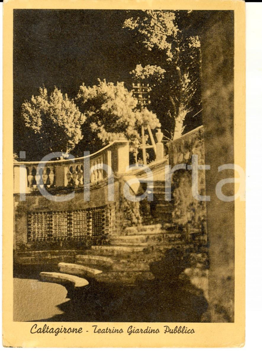 Cartolina originale da collezione 1941 CALTAGIRONE CT Teatrino Giardino Pubblico Cartolina postale FG NV 1