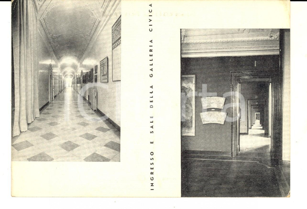 Cartolina originale da collezione 1940 ca MONZA Ingresso e sale della Galleria Civica Cartolina postale FG NV 1