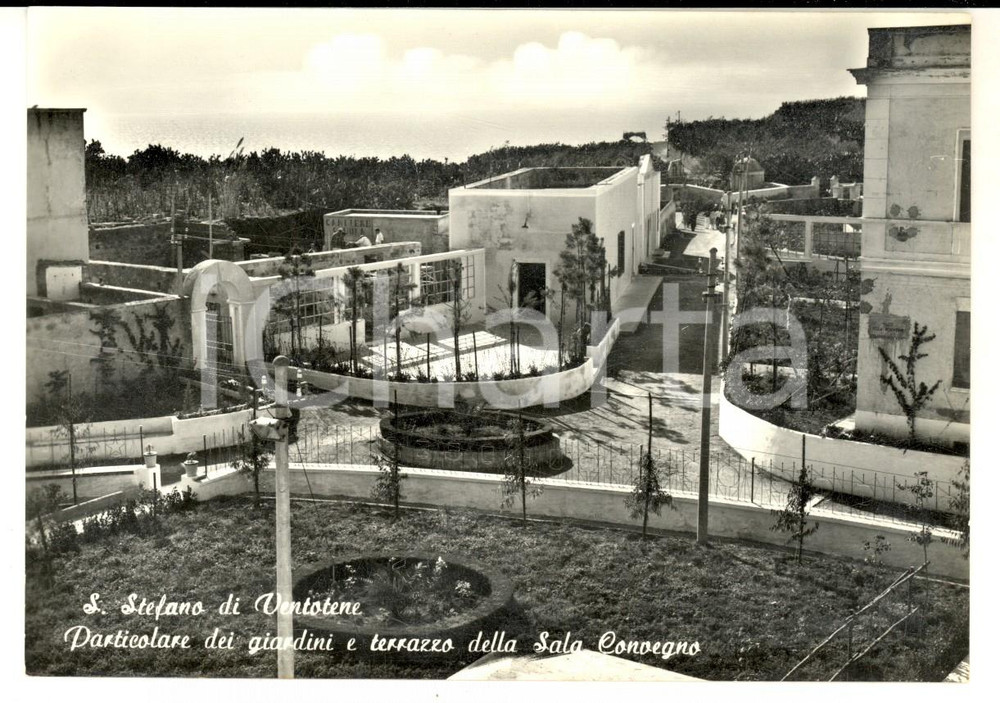 Cartolina originale da collezione 1970 ca ISOLA DI SANTO STEFANO LT Terrazzo Sala Convegno Cartolina postale FG 1