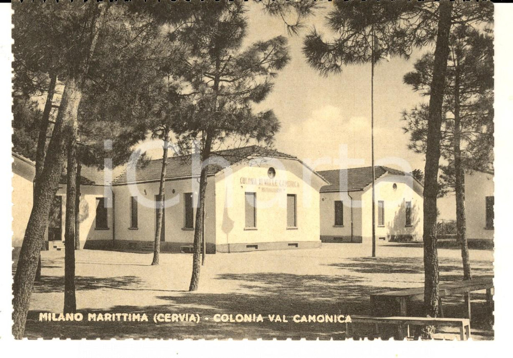 Cartolina originale da collezione 1950 ca MILANO MARITTIMA RA Colonia VAL CAMONICA Cartolina postale FG VG 1