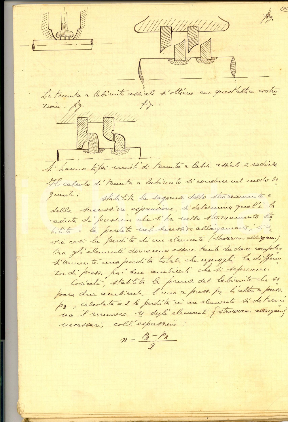 Oggetto da collezione cartaceo 1925 Ernesto POGGIO Quaderno appunti ingegneria LOPRESTI  Motori termici pp. 75 1