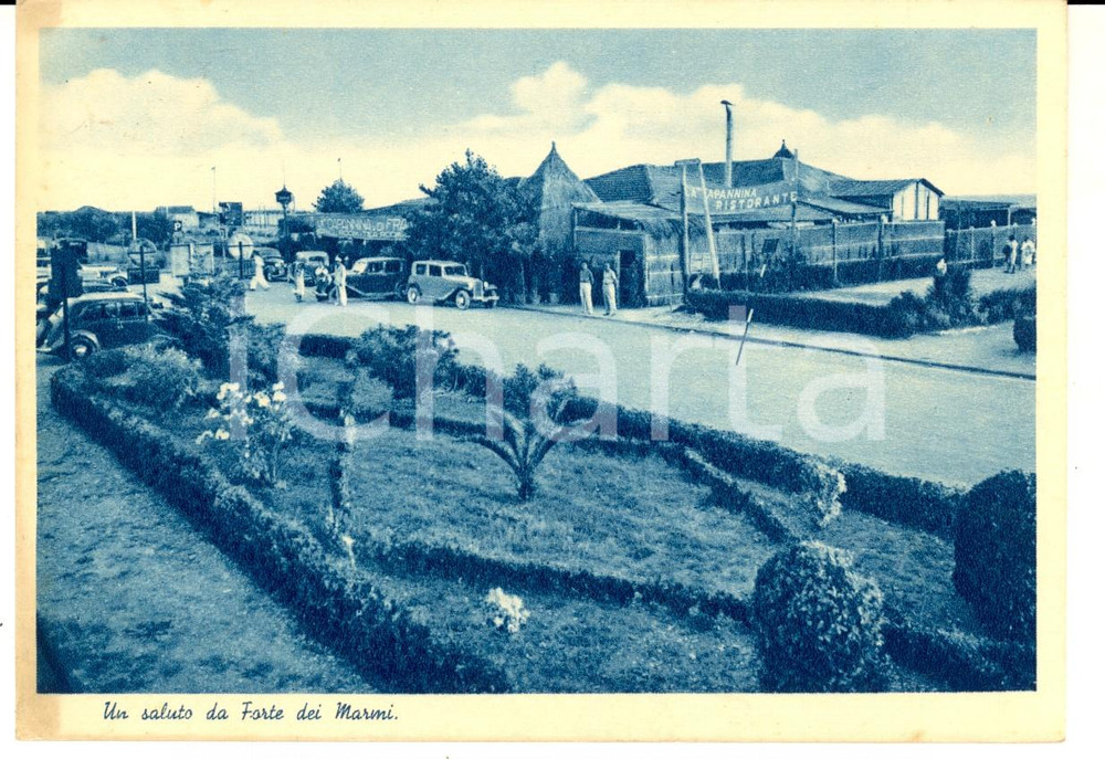 Cartolina originale da collezione 1939 FORTE DEI MARMI Veduta con LA CAPANNINA di FRANCESCHI Cartolina ANIMATA 1