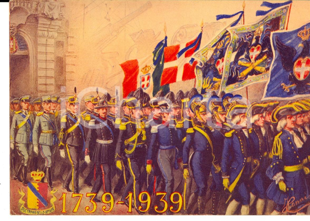 Cartolina originale da collezione 1939 TORINO Scuola d applicazione Artiglieria e Genio  Cartolina BICENTENARIO 1