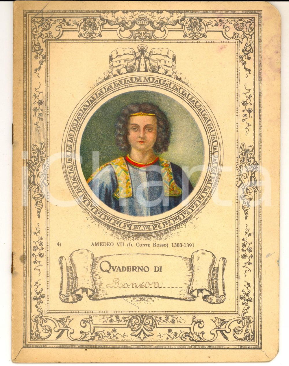 Oggetto da collezione cartaceo 1931 Quaderno scuola ELEMENTARE Antonia RONZON  Esercizi di scrittura 1