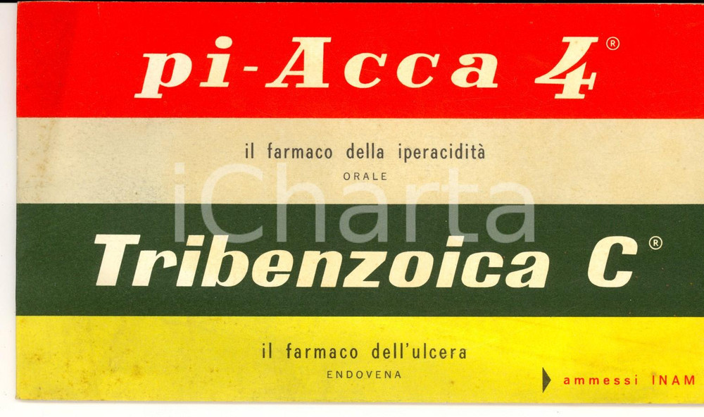Materiale pubblicitario d’epoca 1950 ca MILANO Farmaceutici DOMPE  Ricettario medico TRIBENZOICA C + PIACCA 4 1