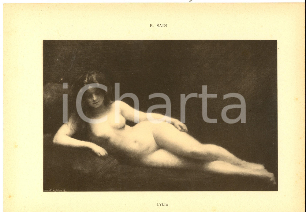 Stampa, bozzetto originale 1920 ca ARTE Edouard SAIN Lylia Stampa 29x21 cm 1